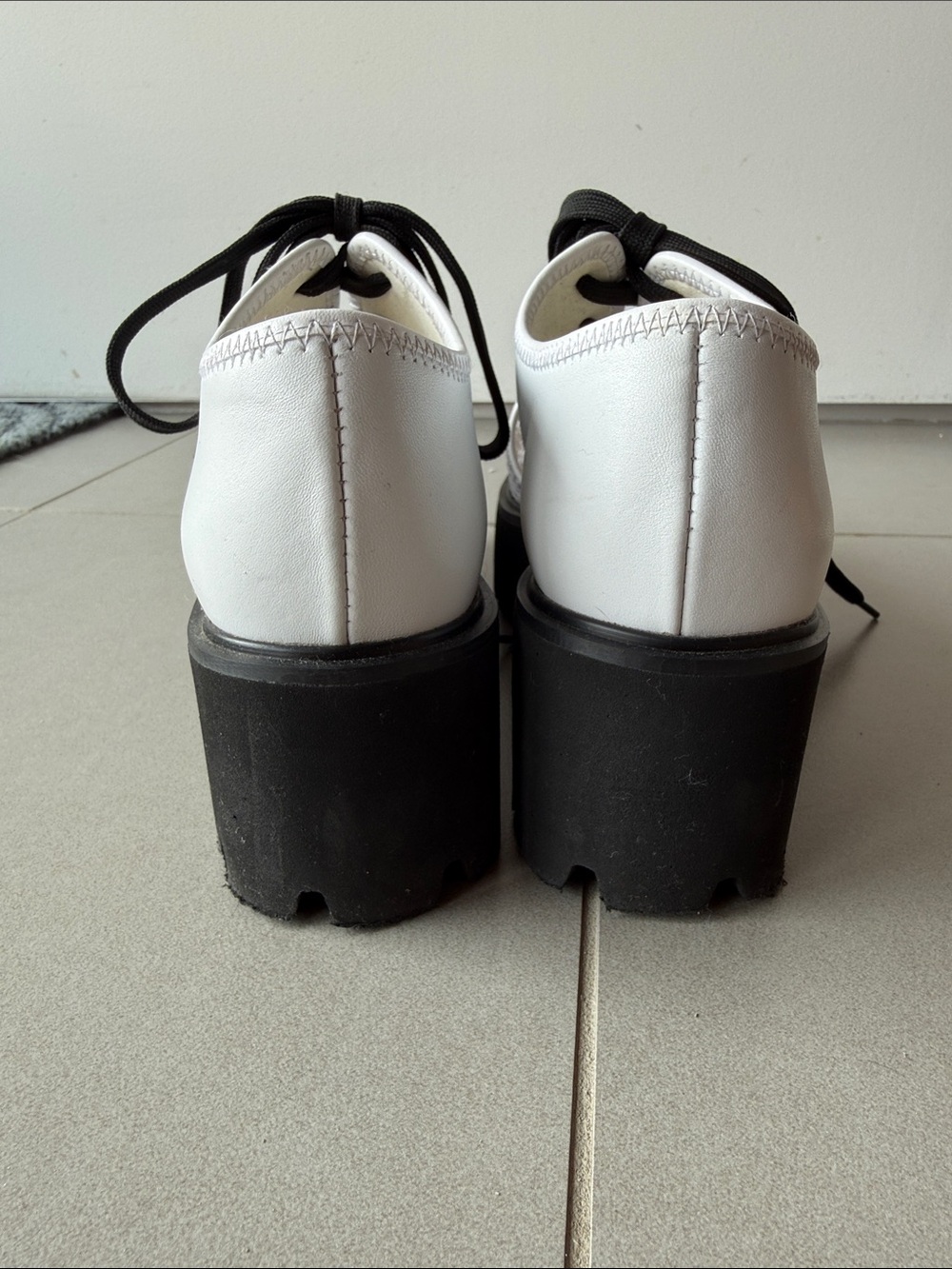 Black White Platform Lace-Up Women's Shoes by All Black - Picture 4 of 6